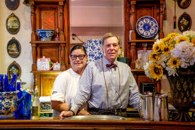 Elizabeth King and Paul Farrell at Kings' Carriage House. British Tea Shops Upper East Side Yorkville