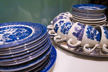 Crockery at Kings' Carriage. British Tea Shops Upper East Side Yorkville