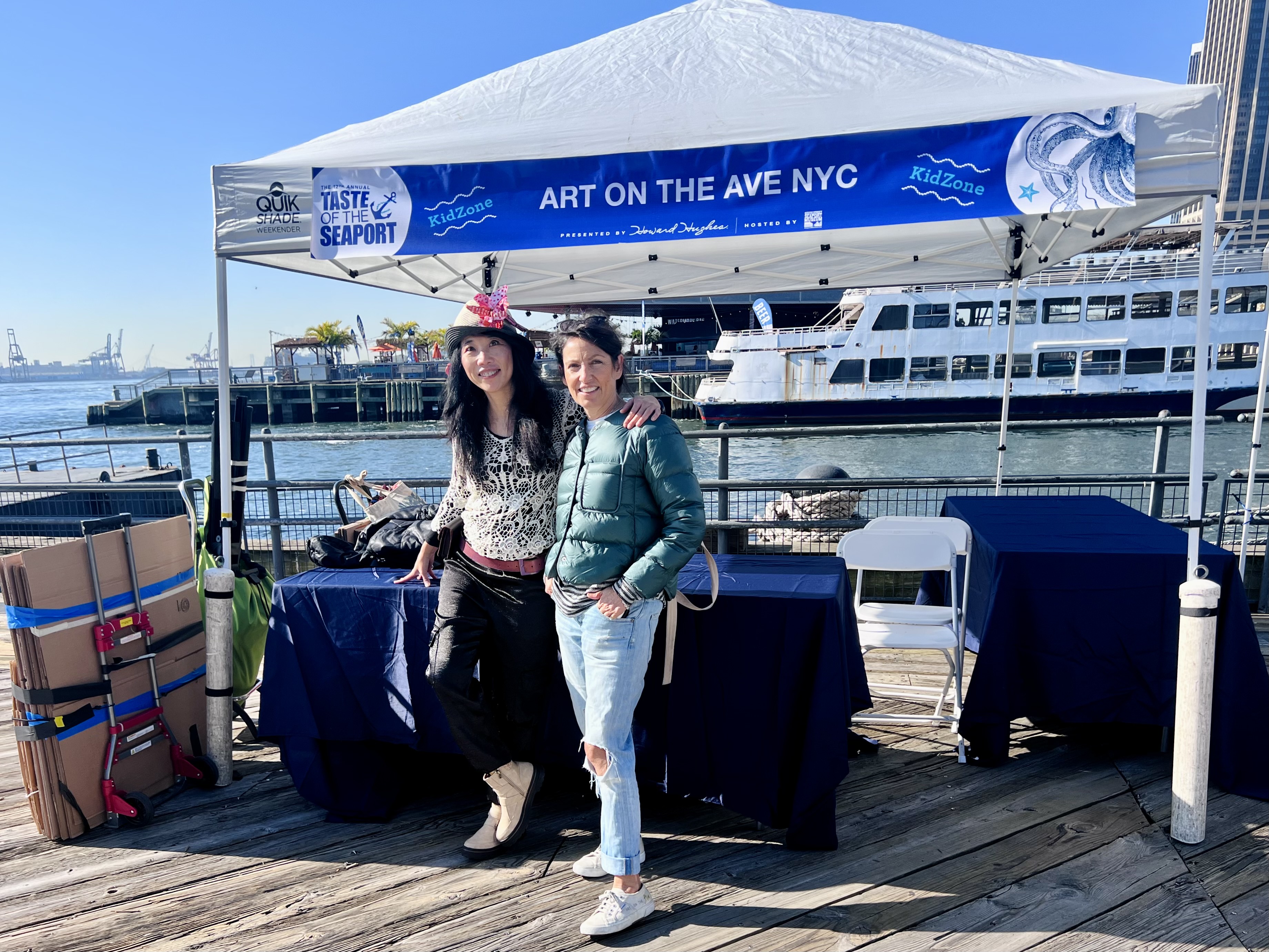 Barbara at Seaport with artist Fina Yeung where they hosted a children's workshop in Sept 2022.