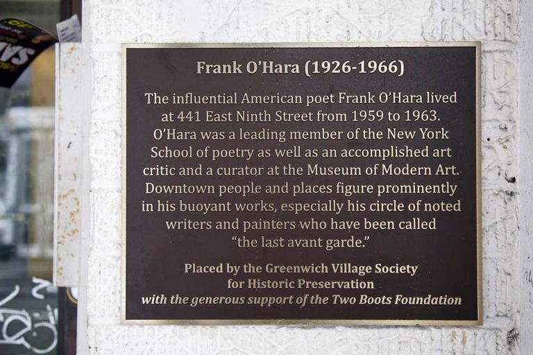Frank O'Hara Plaque 1 Plaques Statues Private Residences East Village