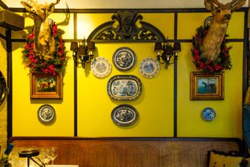 Wall decorations at Kings' Carriage House. British Tea Shops Upper East Side Yorkville