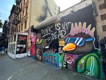 David's Cafe Mural Punk is Not Dead American French Cafes undefined